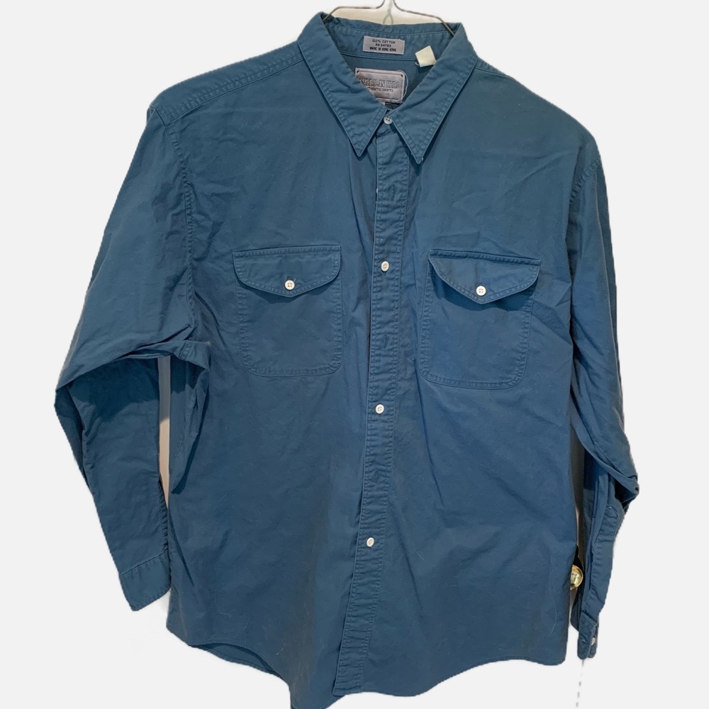 American Hero, long sleeve cotton shirt.  BDF, button pockets.  Size XL, used.